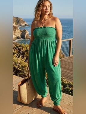 Kelly Green Terry Jumpsuit 1X